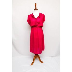 VINTAGE 1980s Buyer too pink sheer poly dress